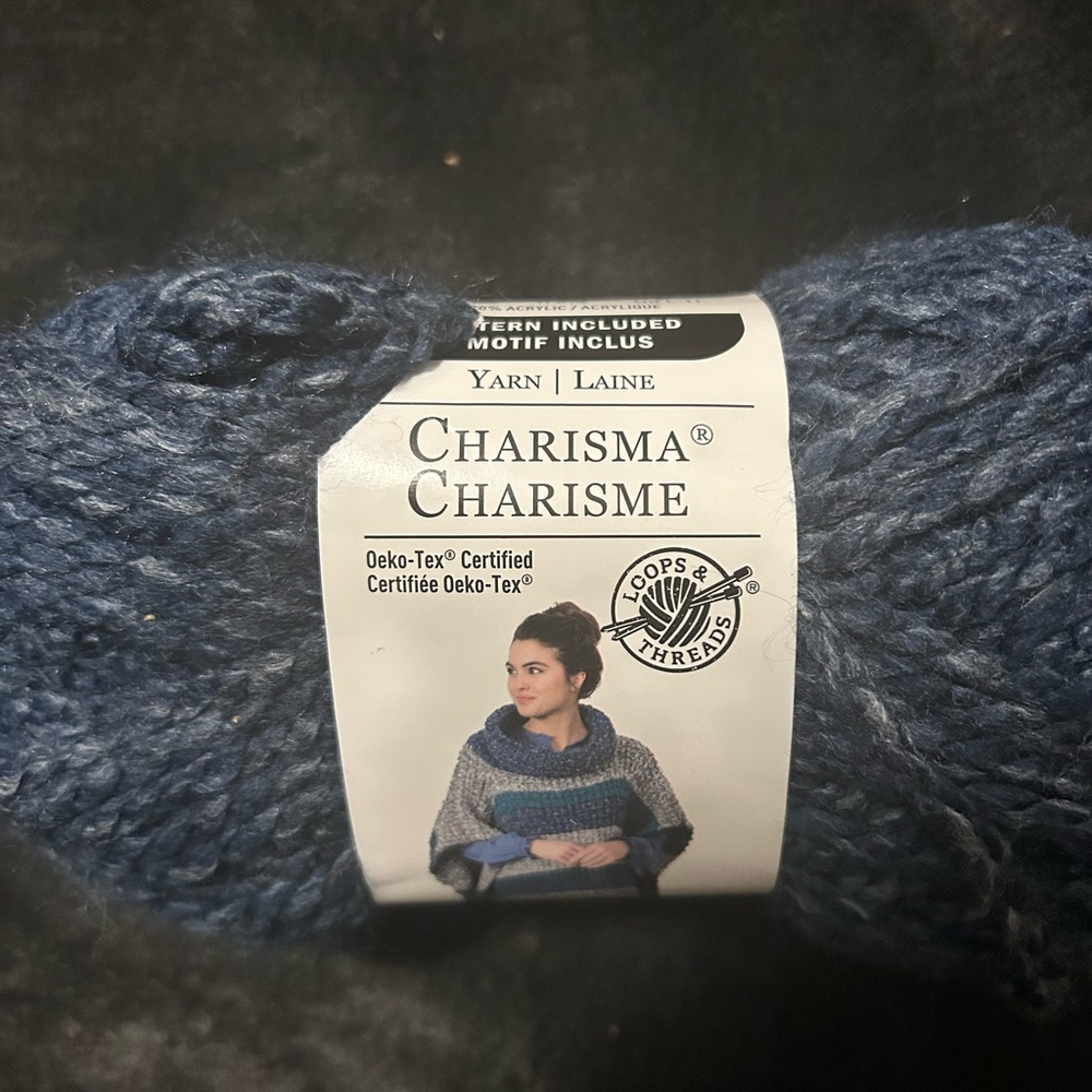 Charisma by Loops & Threads Yarn -J53 Denim Heather - 93yds /3oz- 5 Bulky